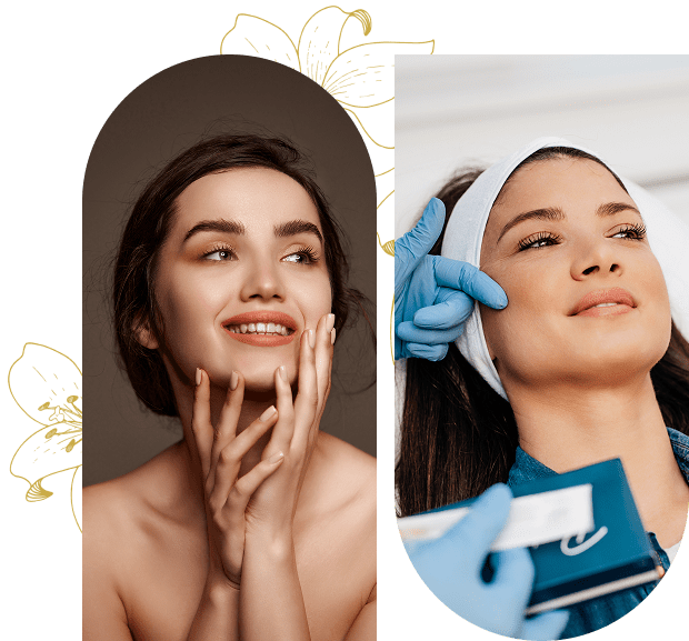 Women enjoying skincare treatment and beauty.