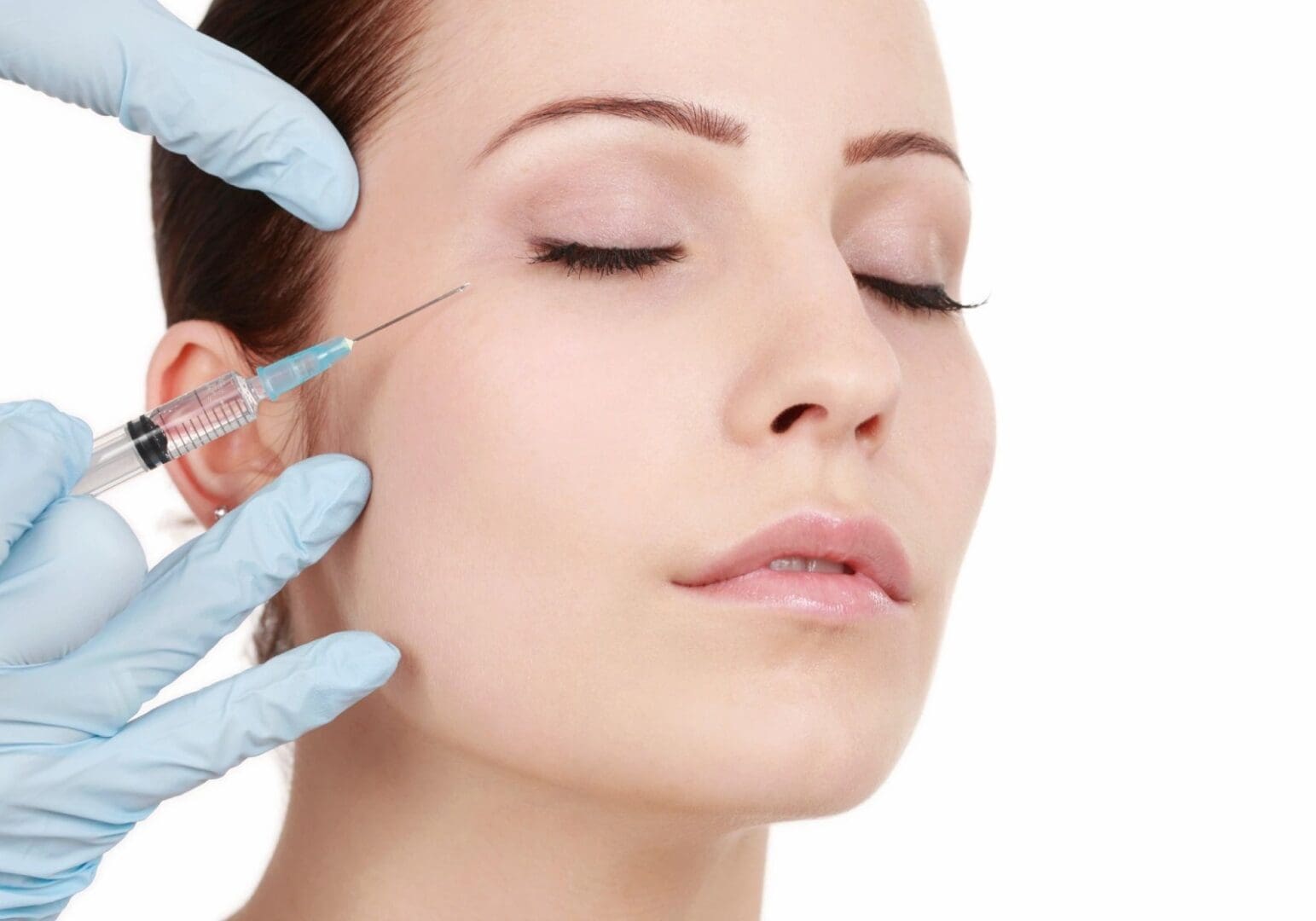 Patient receiving Xeomin injections for wrinkles and fine lines.